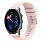 Per Amazfit Watch Sport 3 Cinturino in silicone ondulato punteggiato cucito da 22 mm (rosa)