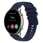 Per Amazfit Watch GTR 2 cinturino in silicone ondulato punteggiato cucito da 22 mm (blu navy)