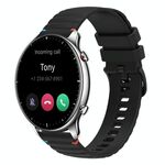 Per Amazfit Watch GTR 2 Cinturino in silicone ondulato punteggiato cucito da 22 mm (nero)