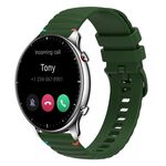 Per Amazfit Watch GTR 2 cinturino in silicone ondulato punteggiato cucito da 22 mm (verde militare)