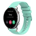 Per Amazfit Watch GTR 2 Cinturino in silicone ondulato punteggiato cucito da 22 mm (verde acqua)