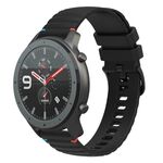 Per Amazfit Watch GTR Cinturino in silicone ondulato punteggiato cucito da 22 mm (nero)