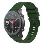 Per Amazfit Watch GTR Cinturino in silicone ondulato punteggiato cucito da 22 mm (verde militare)