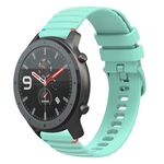 Per Amazfit Watch GTR Cinturino in silicone ondulato punteggiato cucito da 22 mm (verde acqua)