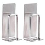 2 pezzi Porta spugna in acciaio inox per uso domestico, porta spazzolino da denti senza perforazione, colore: argento