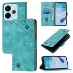 Per Redmi 13 4G Custodia in pelle goffrata effetto pelle (verde)