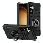 Per Samsung Galaxy S23+ 5G TPU Hybrid PC Custodia antiurto per telefono con supporto ad anello in metallo (nero)