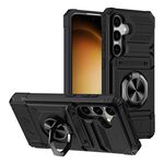 Per Samsung Galaxy S23 5G TPU Hybrid PC Custodia antiurto per telefono con supporto ad anello in metallo (nero)