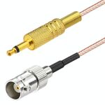 Cavo adattatore stereo coassiale BNC femmina da 15 cm a 3,5 mm maschio, alimentazione audio RG316