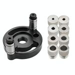Localizzatore di punte per lavorazione del legno, autocentrante, per foratura, modello: con manicotto per trapano da 3-10 mm (nero)