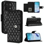 Per Xiaomi 14T Custodia per telefono in pelle con texture rombica e cordino (nero)