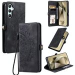 Per Samsung Galaxy S24+ 5G Custodia in pelle goffrata Skin Feel Totem (nera)