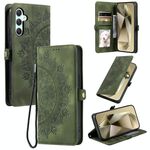 Per Samsung Galaxy S24 5G Custodia per telefono in pelle goffrata Skin Feel Totem (verde scuro)