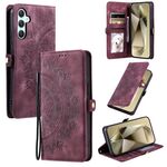 Per Samsung Galaxy S24 5G Custodia per telefono in pelle goffrata Skin Feel Totem (viola)