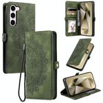 Per Samsung Galaxy S23 5G Custodia per telefono in pelle goffrata Skin Feel Totem (verde scuro)