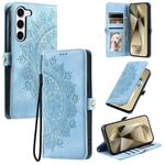 Per Samsung Galaxy S23 5G Custodia per telefono in pelle goffrata Skin Feel Totem (blu)