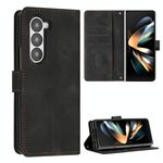 Per Samsung Galaxy Z Fold6 Dream Triangle Custodia pieghevole in pelle con cordino (nero)