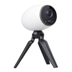 Telecamera di sorveglianza intelligente WiFi GH3 con treppiede, supporto per visione notturna/audio bidirezionale (bianco)