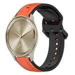 Per Garmin Vivomove Trend 20mm Convex Loop Cinturino in silicone bicolore (arancione + nero)