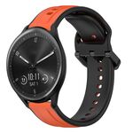 Per Garmin Vivomove Sport 20mm Convex Loop Cinturino in silicone bicolore (arancione + nero)