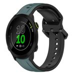 Per Garmin Forerunner 158 20mm Convex Loop Cinturino in silicone bicolore (verde oliva + nero)