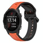 Per Garmin Forerunner 245 Music 20mm Convex Loop Cinturino in silicone bicolore (arancione + nero)