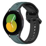 Per Samsung Galaxy Watch 5 44mm 20mm Convex Loop Cinturino in silicone bicolore (verde oliva + nero)