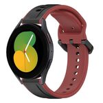 Per Samsung Galaxy Watch 5 44mm 20mm Convex Loop Cinturino in silicone bicolore (nero + rosso)