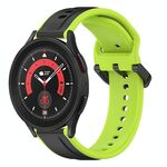 Per Samsung Galaxy Watch 5 Pro 45mm 20mm Convex Loop Cinturino in silicone bicolore (nero + lime)