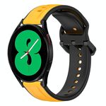 Per Samsung Galaxy Watch 4 44mm 20mm Convex Loop Cinturino in silicone bicolore (giallo + nero)