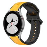 Per Samsung Galaxy Watch 4 40mm 20mm Convex Loop Cinturino in silicone bicolore (giallo + nero)