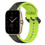 Per Amazfit GTS 2 20mm Convex Loop Cinturino in silicone bicolore (nero + lime)