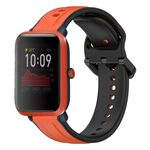 Per Amazfit Bip 1S 20mm Convex Loop Cinturino in silicone bicolore (arancione + nero)