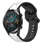 Per Huawei Watch GT2 42mm 20mm Convex Loop Cinturino in silicone bicolore (bianco + nero)