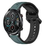 Per Honor MagicWatch2 42mm 20mm Convex Loop Cinturino in silicone bicolore (verde oliva + nero)