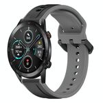 Per Honor MagicWatch2 42mm 20mm Convex Loop Cinturino in silicone bicolore (nero + grigio)