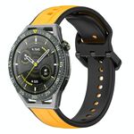 Per Huawei Watch GT3 SE 22mm Convex Loop Cinturino in silicone bicolore (giallo + nero)