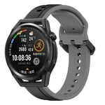 Per Huawei Watch GT Runner 22mm Convex Loop Cinturino in silicone bicolore (nero + grigio)