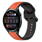 Per Huawei Watch 3 22mm Convex Loop Cinturino in silicone bicolore (arancione + nero)