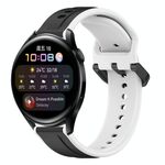 Per Huawei Watch 3 22mm Convex Loop Cinturino in silicone bicolore (nero + bianco)