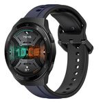 Per Huawei Watch GT 2E 22mm Convex Loop Cinturino in silicone bicolore (blu notte + nero)