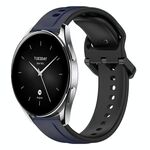 Per Xiaomi Watch S2 42mm 22mm Convex Loop Cinturino in silicone bicolore (blu notte + nero)