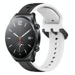 Per Xiaomi MI Watch S1 22mm Convex Loop Cinturino in silicone bicolore (nero + bianco)