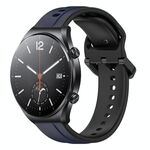 Per Xiaomi MI Watch S1 22mm Convex Loop Cinturino in silicone bicolore (blu notte + nero)