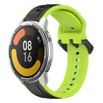 Per Xiaomi MI Watch Color 2 22mm Convex Loop Cinturino in silicone bicolore (nero + lime)