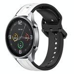 Per Xiaomi MI Watch Color 22mm Convex Loop Cinturino in silicone bicolore (bianco + nero)