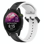 Per Garmin Forerunner 255 22mm Convex Loop Cinturino in silicone bicolore (nero + bianco)