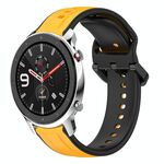 Per Amazfit GTR 4 22mm Convex Loop Cinturino in silicone bicolore (giallo + nero)