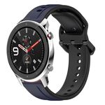 Per Amazfit GTR 4 22mm Convex Loop Cinturino in silicone bicolore (blu notte + nero)