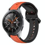 Per Samsung Galaxy Watch 46mm 22mm Convex Loop Cinturino in silicone bicolore (arancione + nero)